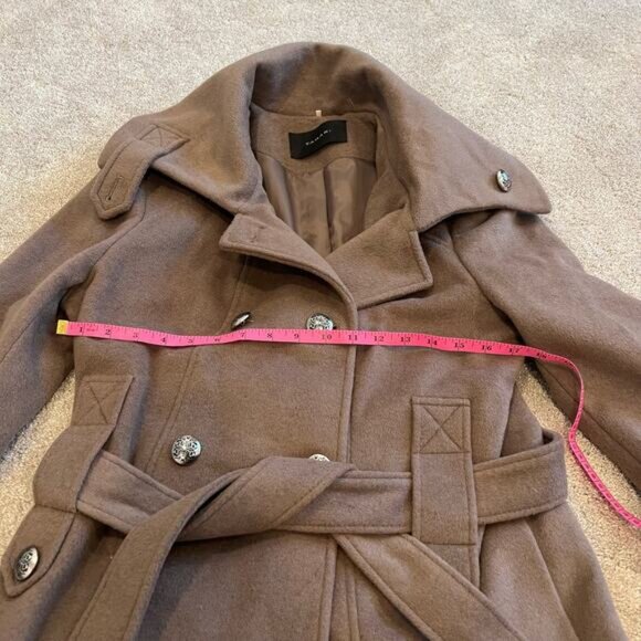 NWT Tahari Women's Phoebe Wool Pea Coat‎ Mink Grey Brown Size 14 - Picture 10 of 11